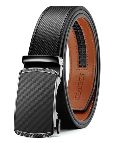 CHAOREN Men's Leather Ratchet Belt - Customizable Fit (35mm)